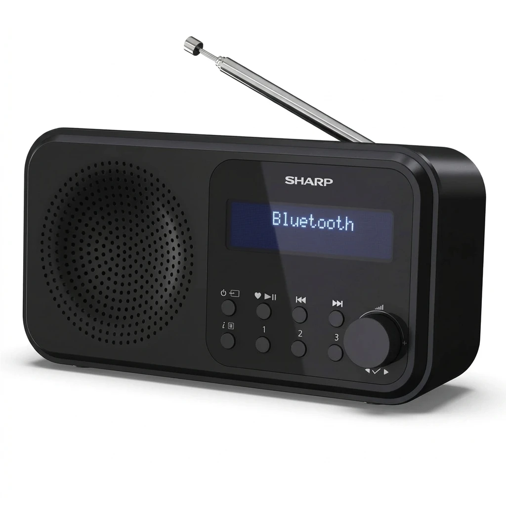 SHARP DR-P420 tragbares DAB+/UKW-Radio mit Bluetooth 5.0, Schwarz