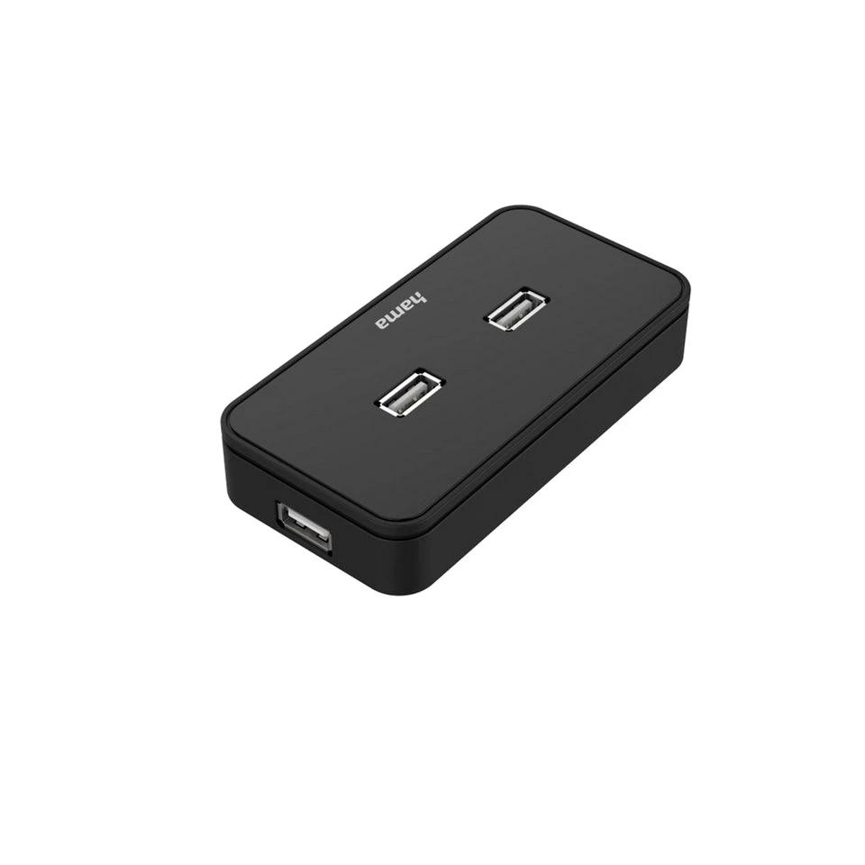 Hama 7 Ports, USB 2.0, inkl. Kabel und Netzteil USB-Adapter, 110 cm