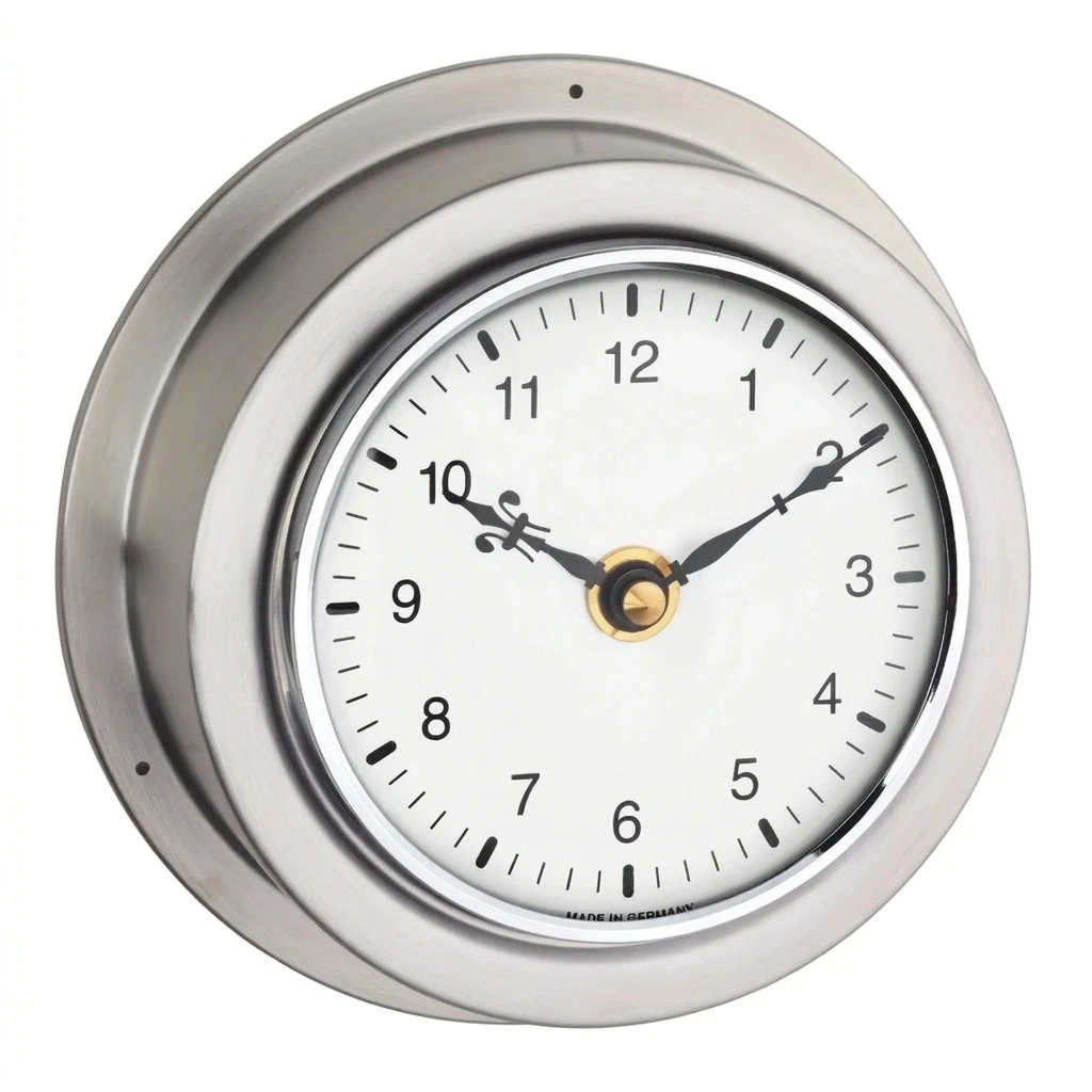 TFA Dostmann Wanduhr Schiffsuhr Maritim TFA 60.3014.54 Edelstahl