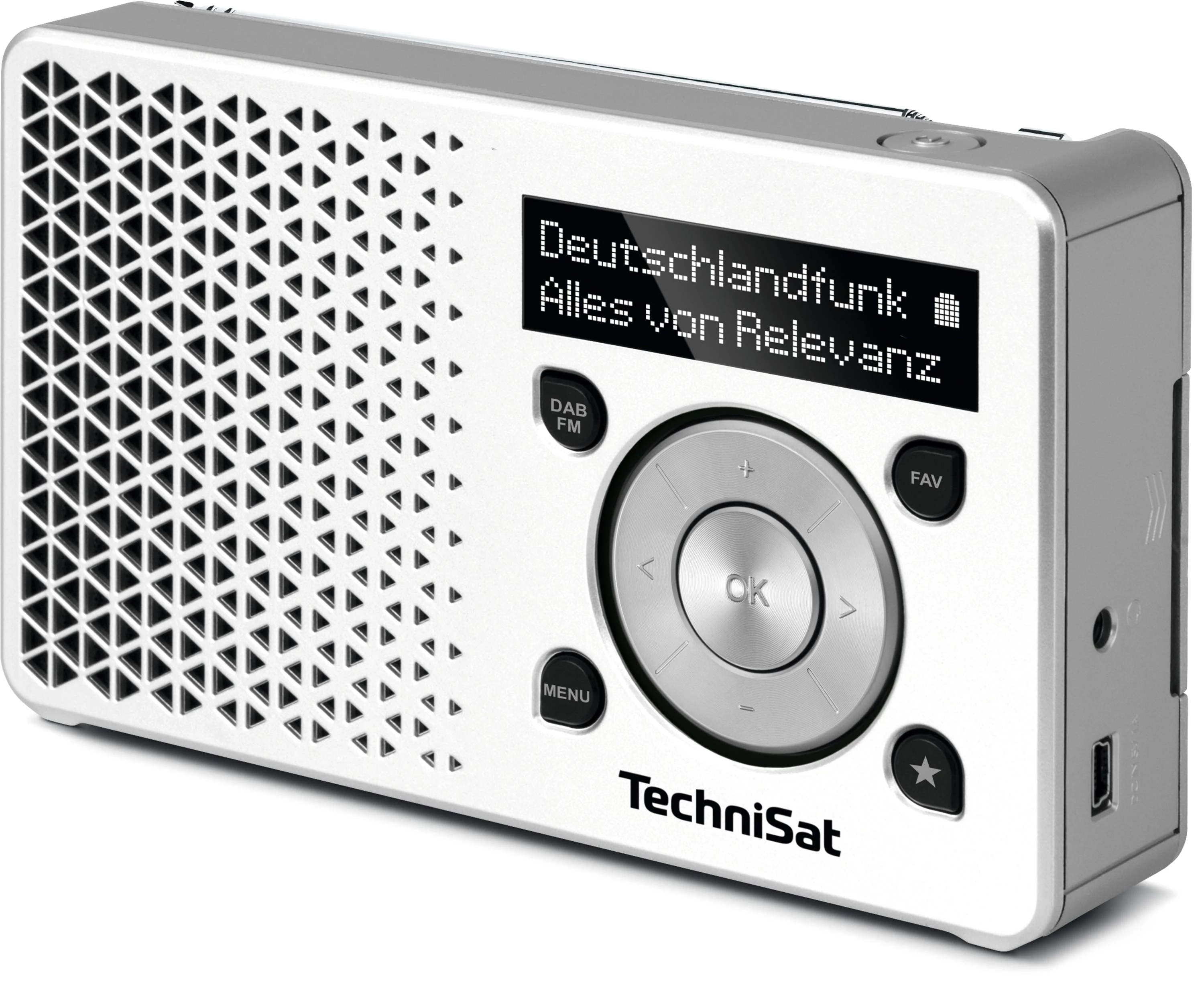 TECHNISAT DIGITRADIO 1 DAB+/UKW-Digitalradio, Weiß/Silber