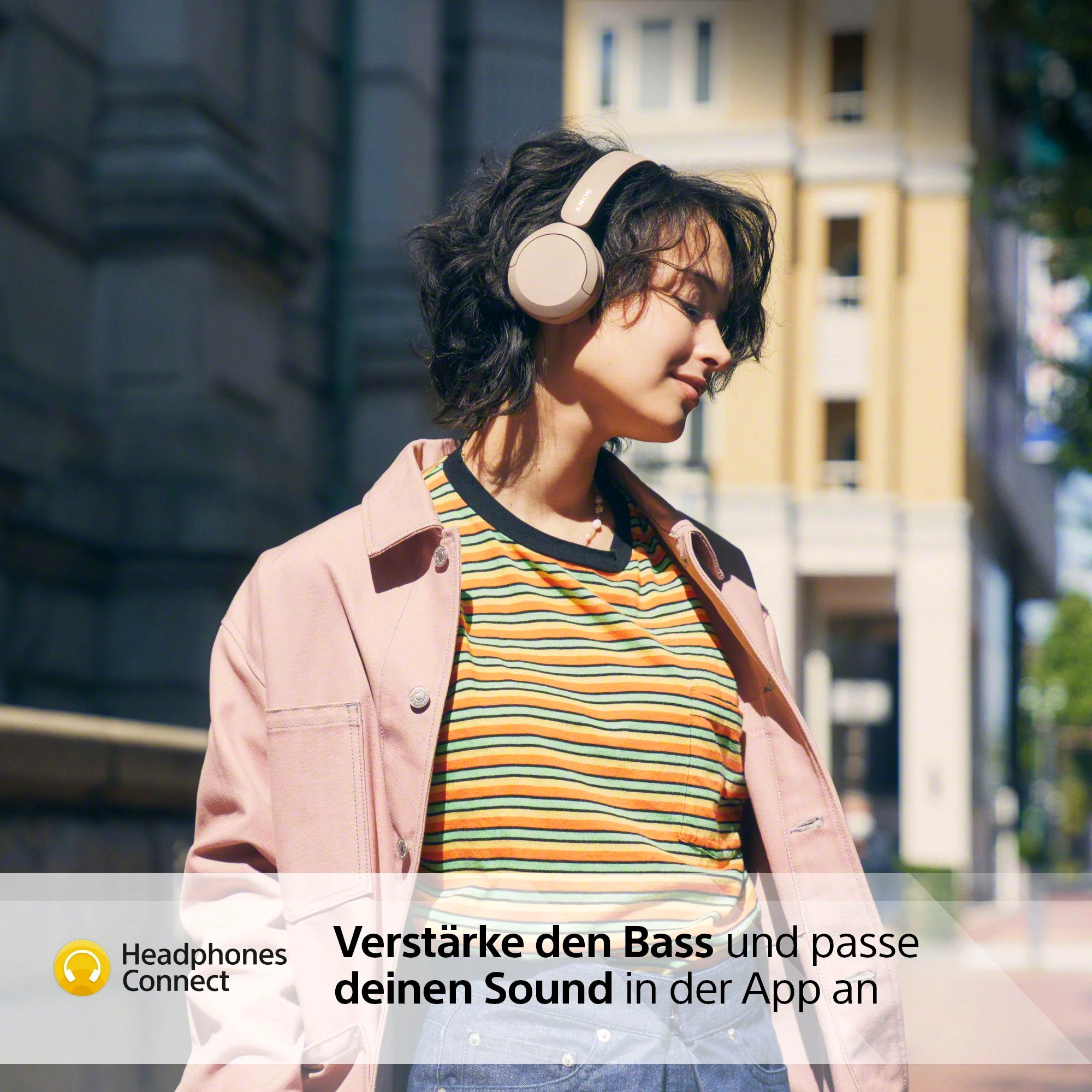 SONY WH-CH520 Bluetooth-On-Ear-Kopfhörer, Beige