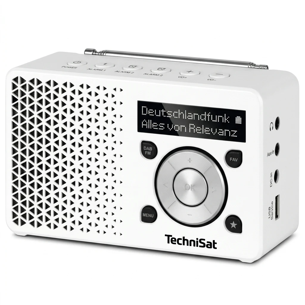 TECHNISAT DIGITRADIO 1 DAB+/UKW-Digitalradio, Weiß/Silber