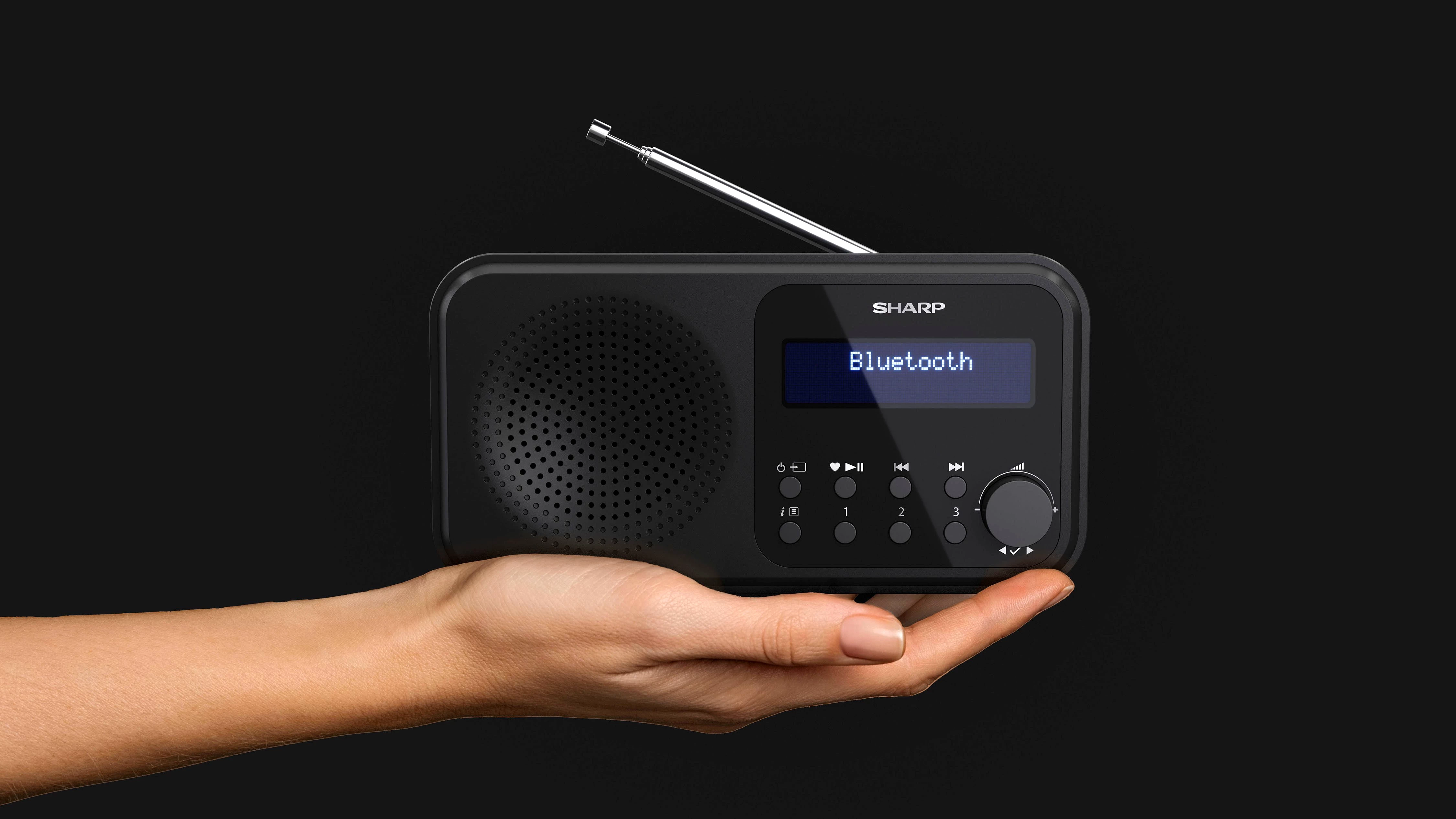 SHARP DR-P420 tragbares DAB+/UKW-Radio mit Bluetooth 5.0, Schwarz