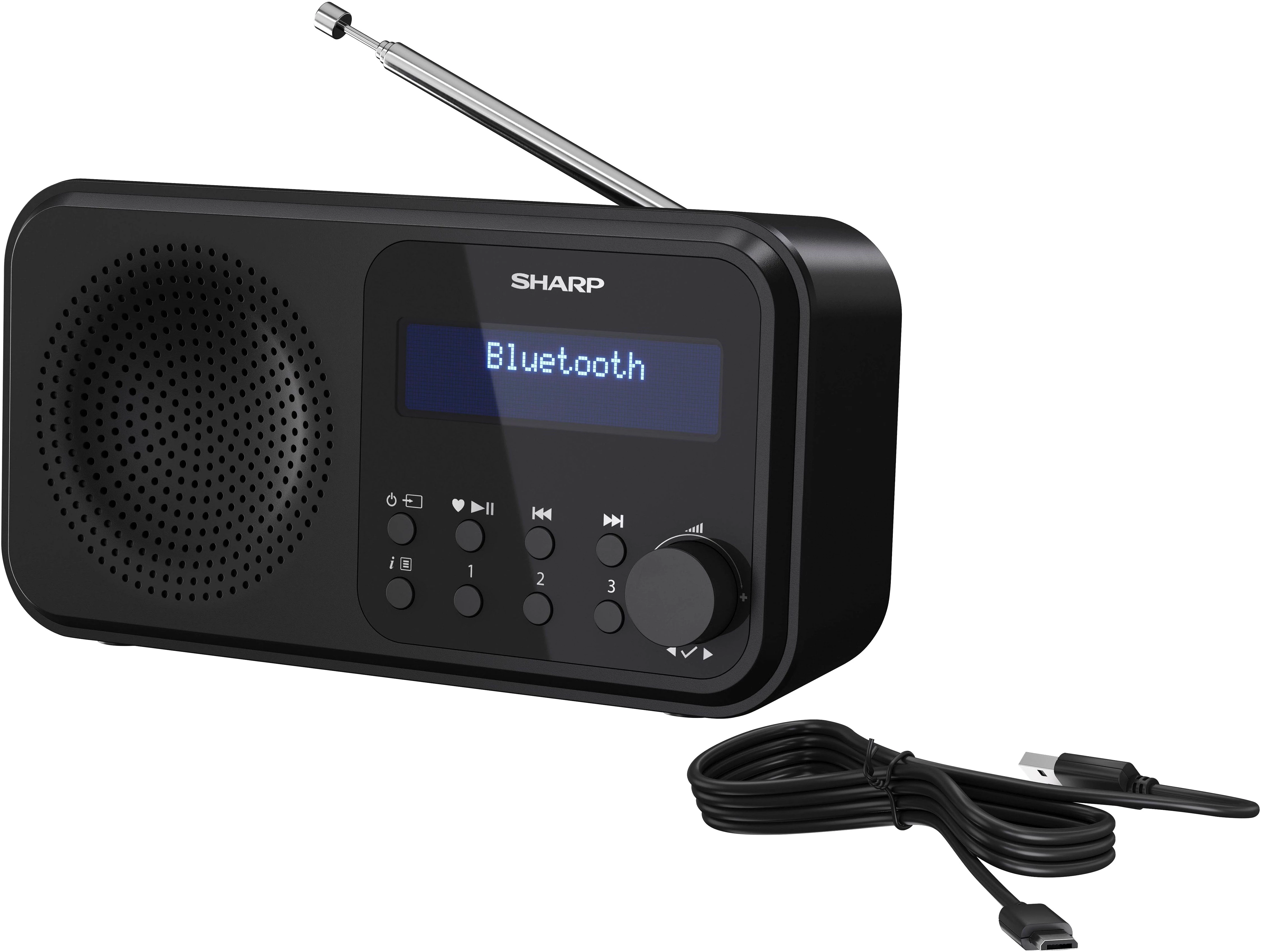 SHARP DR-P420 tragbares DAB+/UKW-Radio mit Bluetooth 5.0, Schwarz