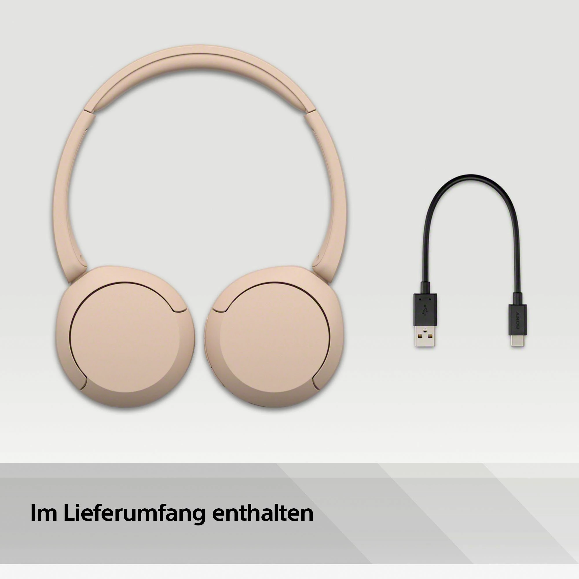 SONY WH-CH520 Bluetooth-On-Ear-Kopfhörer, Beige