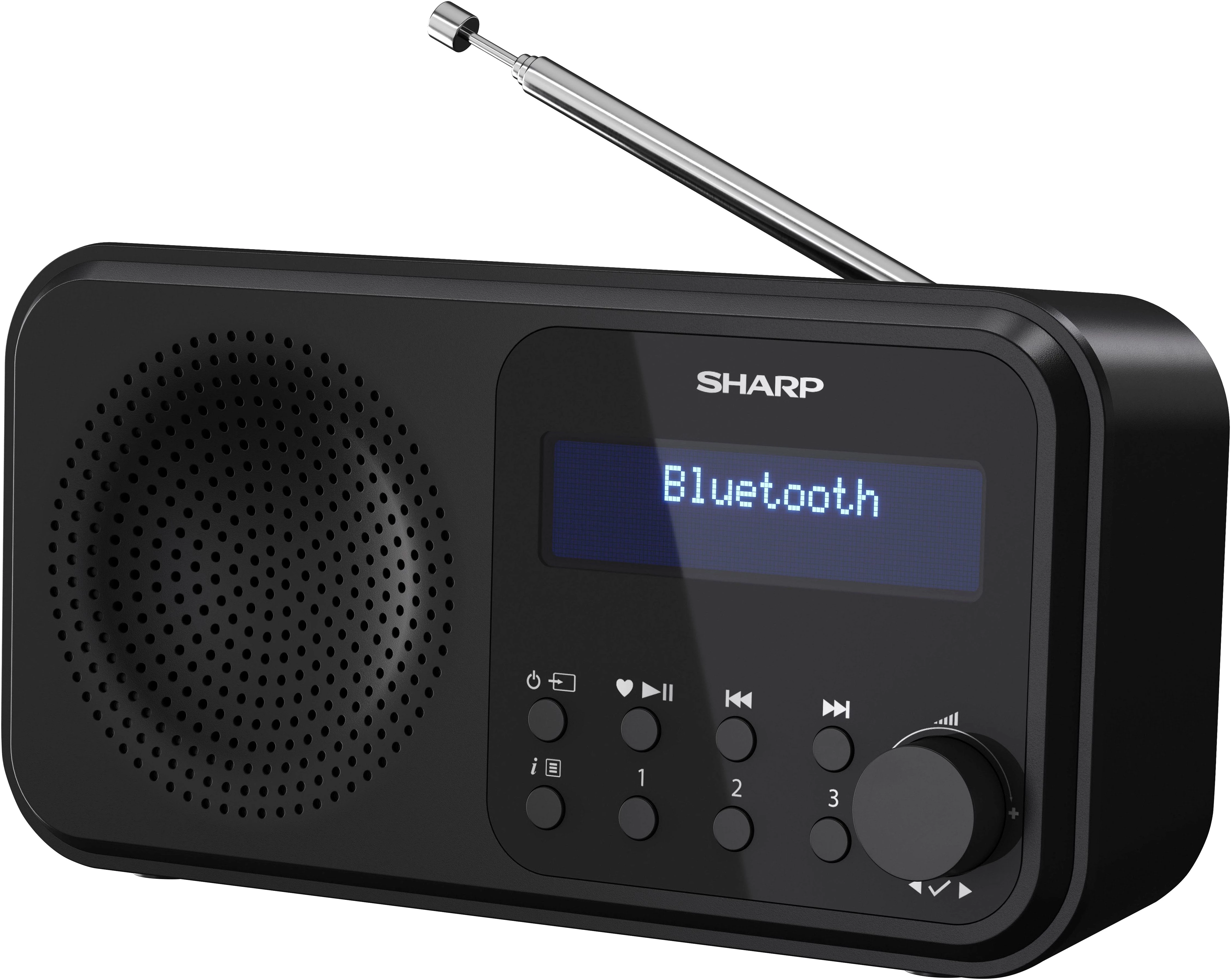 SHARP DR-P420 tragbares DAB+/UKW-Radio mit Bluetooth 5.0, Schwarz