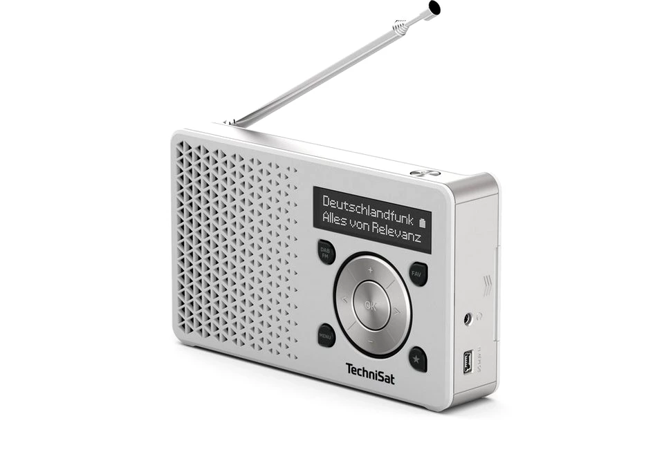 TECHNISAT DIGITRADIO 1 DAB+/UKW-Digitalradio, Weiß/Silber