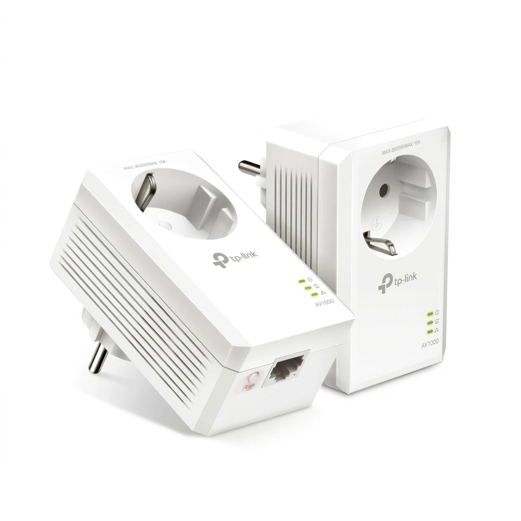 tp-link TL-PA7017P KIT AV1000-Gigabit-Powerline-Adapter Netzwerk-Adapter, KIT mit Steckdose Weiß