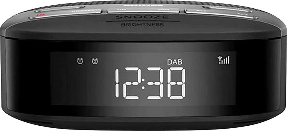 Philips TAR 3505/12 Uhrenradio , FM-Tuner, 1 W, Radiowecker, DAB+/UKW, doppelter Alarm