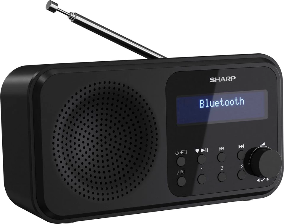 SHARP DR-P420 tragbares DAB+/UKW-Radio mit Bluetooth 5.0, Schwarz